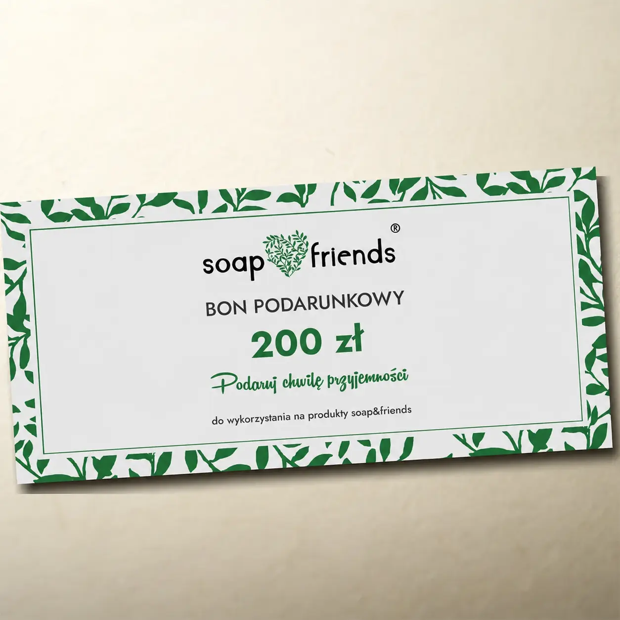 Karta podarunkowa do sklepu soap&friends